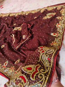 daimond work Georgette saree with blouse 😍