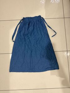 Blue Tie-Waist Mini Skirt
