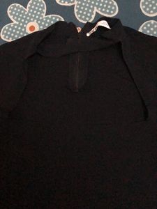 Zara Black Cut Out Knit Top
