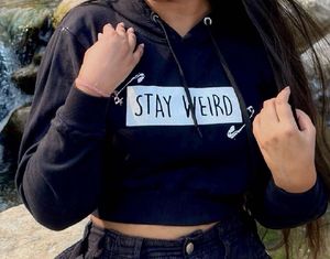 Black Crop Hoodie