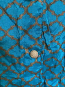 Cyan Embroidered Kurta