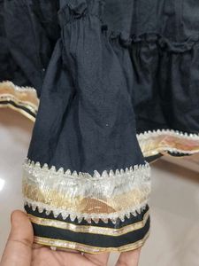 Black Anarkali Pure Cotton