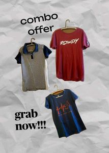 Combo Offer – 3 Trendy Tees (Size M)