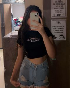 Distressed Denim Shorts