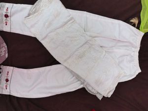 Embroidered Kurta With Pant And Dupatta