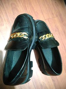 Black Heel Loafer For Women