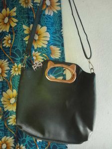 Cat Handle Black Bag