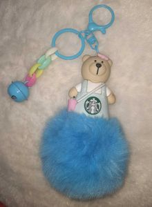 Starbucks Bear Fluffy Keychain+bagcharm
