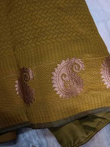 Elegant Mustard Brown Saree