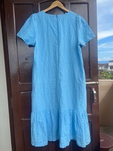 Sky Blue Linen Mini Dress