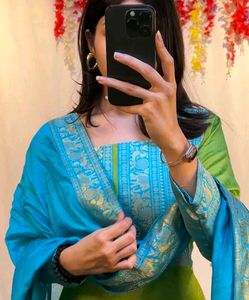 Traditional Green Salwar With Dupatta