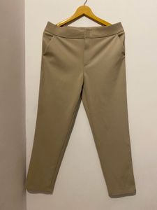 Beige Cropped Trousers