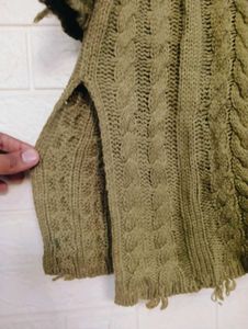 Olive Green Knit Sweater Top