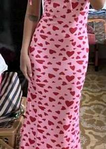 Pink Heart Bodycon Dress