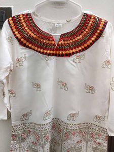 Elegant Elephant Print Kurti Top