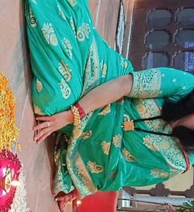 Green dola  Silk Saree