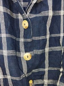 Checked Button-Up Korean Top