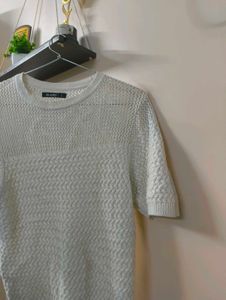 White Knit Tee