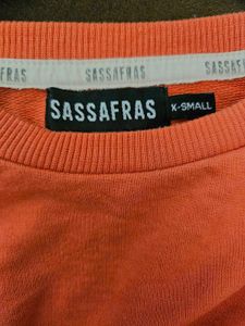 Coral cropped sweatshirt