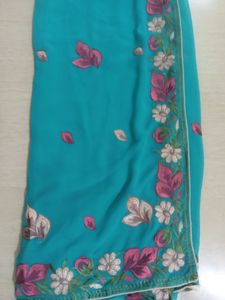 Sea Blue Saree