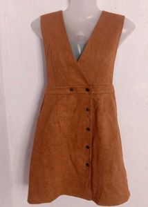 Corduroy Overall Mini Winter Dress
