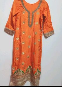 Orange🟠 Designer Plazo Suit &amp; Dupatta 38 Bust