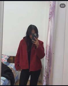 Maroon Velvet Hoodie jacket