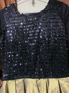 Elegant Black &amp; Gold Party Dress