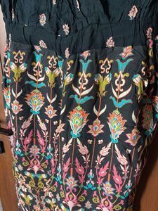 Black Printed Cotton Jump Suit