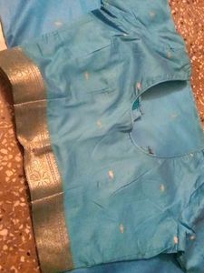 Blue Silk Saree For Making Suit 🫶🏻