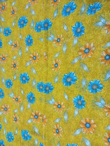 Vibrant Mustard Floral Georgette Saree