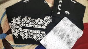 Lucknowi Embroidery Block Pure Cotton Suit