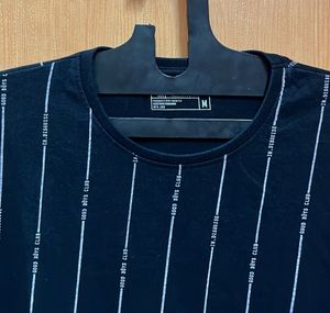 Locomotive Striped Black Tshirt For Men