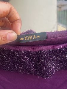 Purple Knit Top Stretchable S-M size