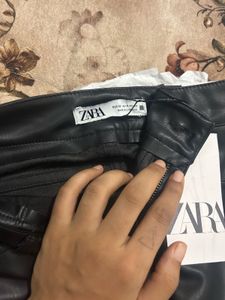 Zara Faux Leather Flared Pants + freebie