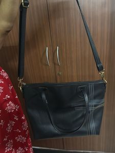 Black Tote Bag with Shoulder Strap