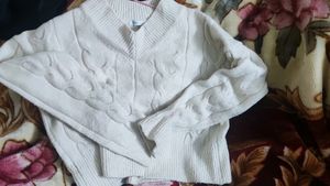 White Crop Sweater