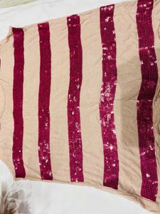 🇳🇿💫 Beautiful Sequins Work Stripped Pattern Top