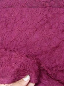 Maroon Lace Long Sleeve Top