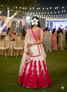 Red & White Lehenga