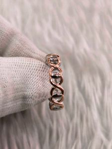 Sterling Silver &amp; Rose Gold &#39;X&#39; Ring