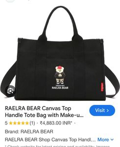 Raelra Bear Authentic Canvas Bag