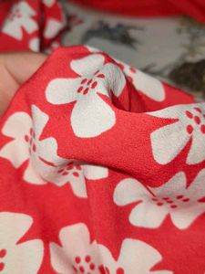Red Top With Floral Design