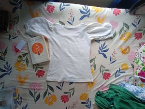 Square Neck Puff Sleeve White Top