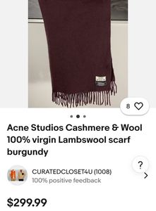 Acne Studios Burgundy Scarf
