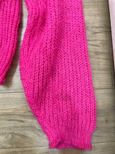 Hot Pink Knit Crosia Top
