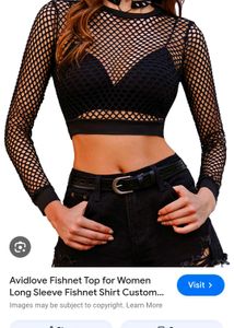 Black Fishnet Long Sleeve Top