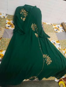 Emerald Green Embroidered Dress