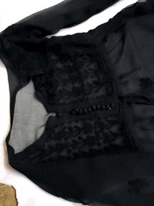 Georgette Black Kurti 🖤