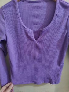 Lavender Ribbed Top (L)